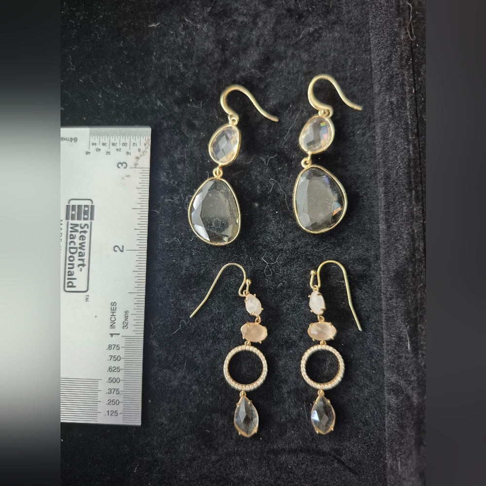 Athropologie Gem Stone Earrings 2 Pair